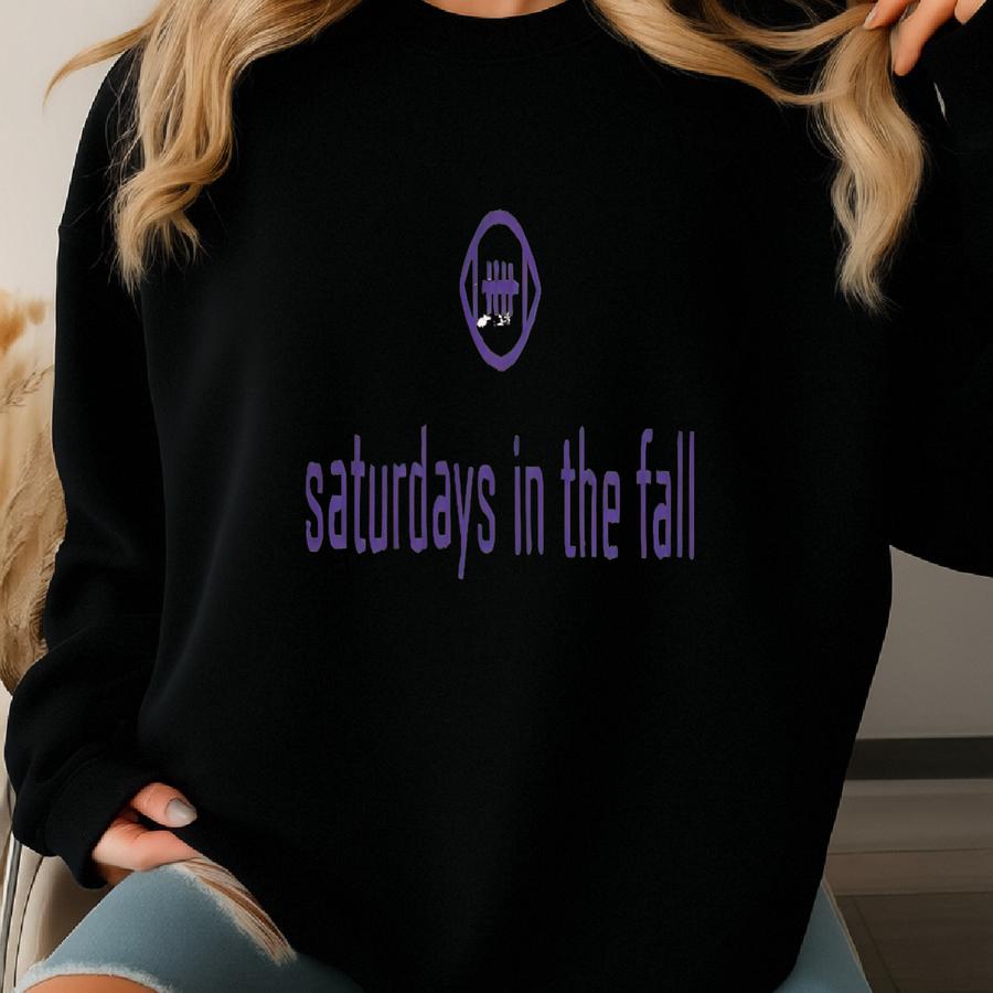 Purple And White - Saturdays In The Fall - Sweatshirt - Football -  Sweatshirt