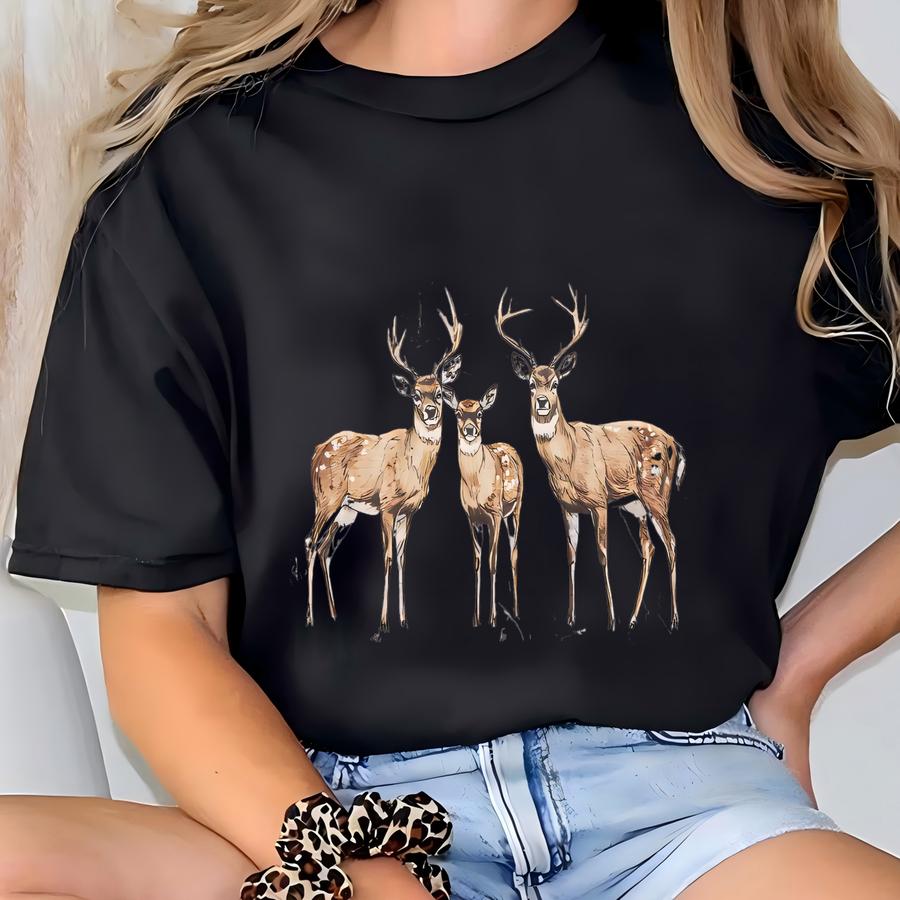 Deer Sweatshirt, Camping Outdoors Granola Girl Sweatshirt, Forest Woodland Animals T-shirt
