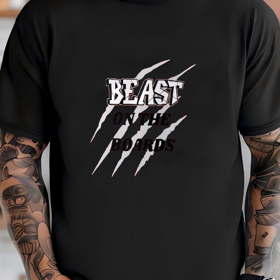 Beast On The Boards Basketball Themed Youth Short Sve Hoodie: Basketball Boys Girls Shirt T-shirt