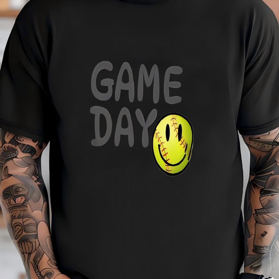 Softball Game Day Face Unisex Hoodie: Womens Softball Mom Shirt T-shirt