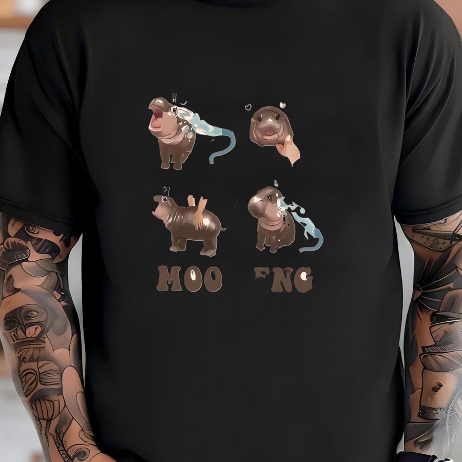 Funny Moo Deng Baby Romper, Baby Hippo Moo Deng Outfit, Hippo Lover Baby Clothes, Newborn Baby Clothes, Cute Animal Baby Bodysuit T-shirt