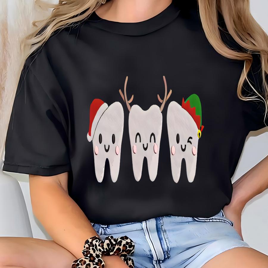 Christmas Dental Shirt, Funny Dentist Shirts, Christmas Teeth Shirts, Teeth Christmas Tree Sweatshirt, Dentist Christmas Gift T-shirt