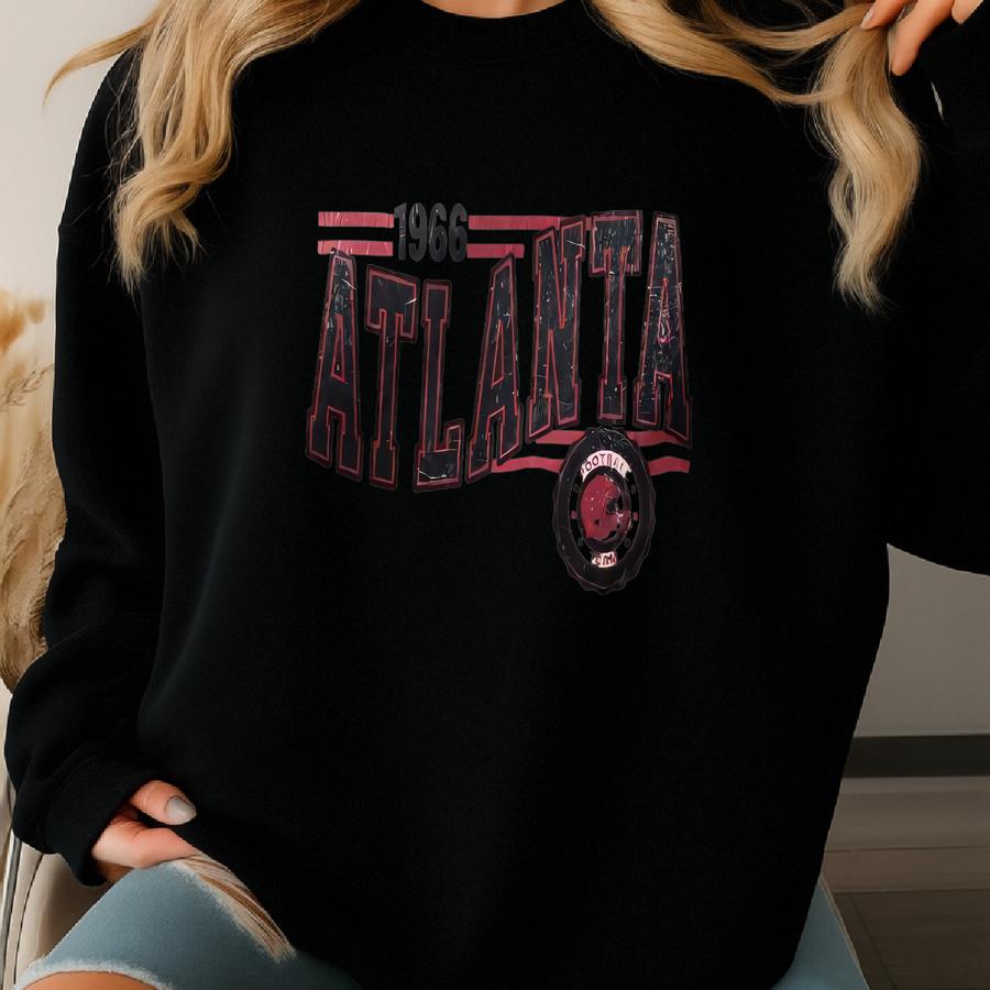 Atlanta Football Retro Crewneck Sweatshirt, Falcon Retro Stripe Sve Sweatshirt, Atl Falcon Unisex Shirt, Game Day Shirt, Falcon Fan Gift Sweatshirt