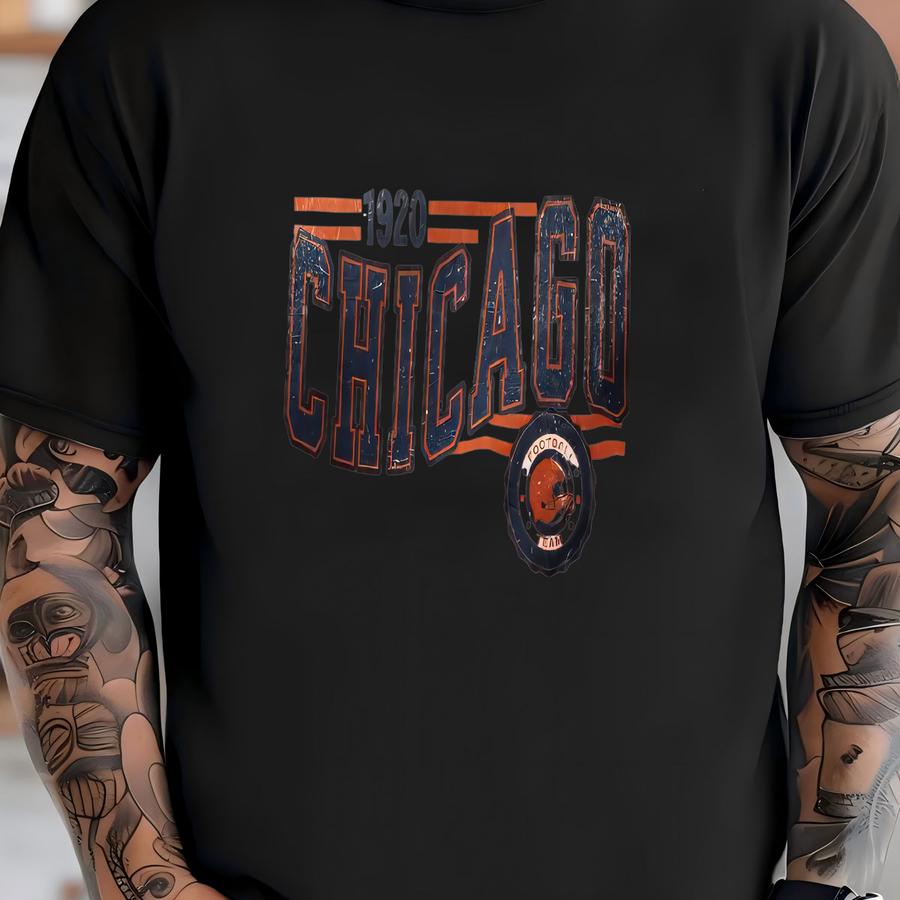 Chicago Football Retro Crewneck Sweatshirt, Bear Retro Stripe Sve Sweatshirt, Chicago Unisex Shirt, Game Day Shirt, Chi Bear Fan Gift T-shirt