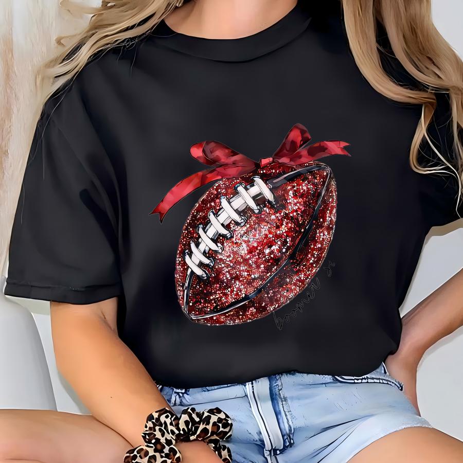 Boomer Sooner! Faux Sequins Coquette Football Tee Or Sweater T-shirt