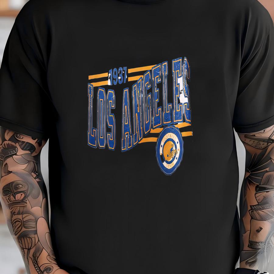 Los Angeles Football Retro Crewneck Sweatshirt, Ram Retro Stripe Sve Sweatshirt, La Ram Unisex Shirt, Game Day Shirt, La Ram Fan Gift T-shirt