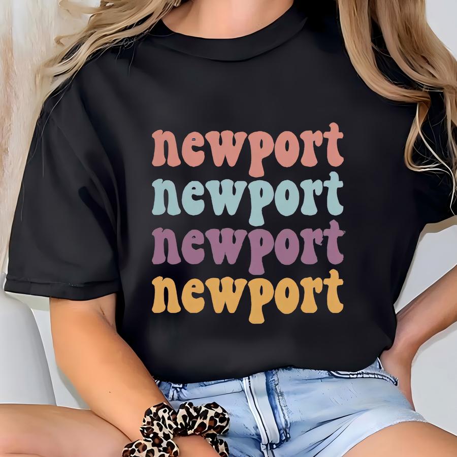 Retro Newport Sweatshirt, Vacation Shirt, Islander Island Gift Newport Island Travel Destination Aesthetic Crewneck T-shirt