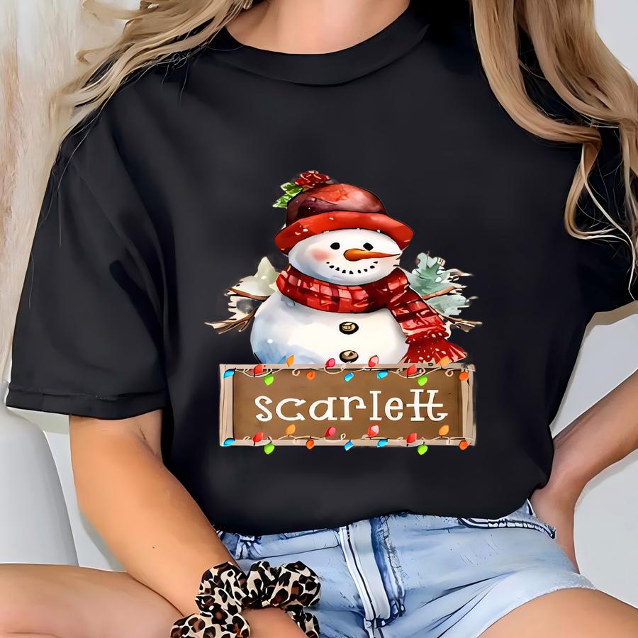 Custom Cute Money Holder Christmas Ornament 2024, Here’s A Few Bucks For Christmas, Snowman Money Holder, Bucks For Xmas, Gift For Kids T-shirt