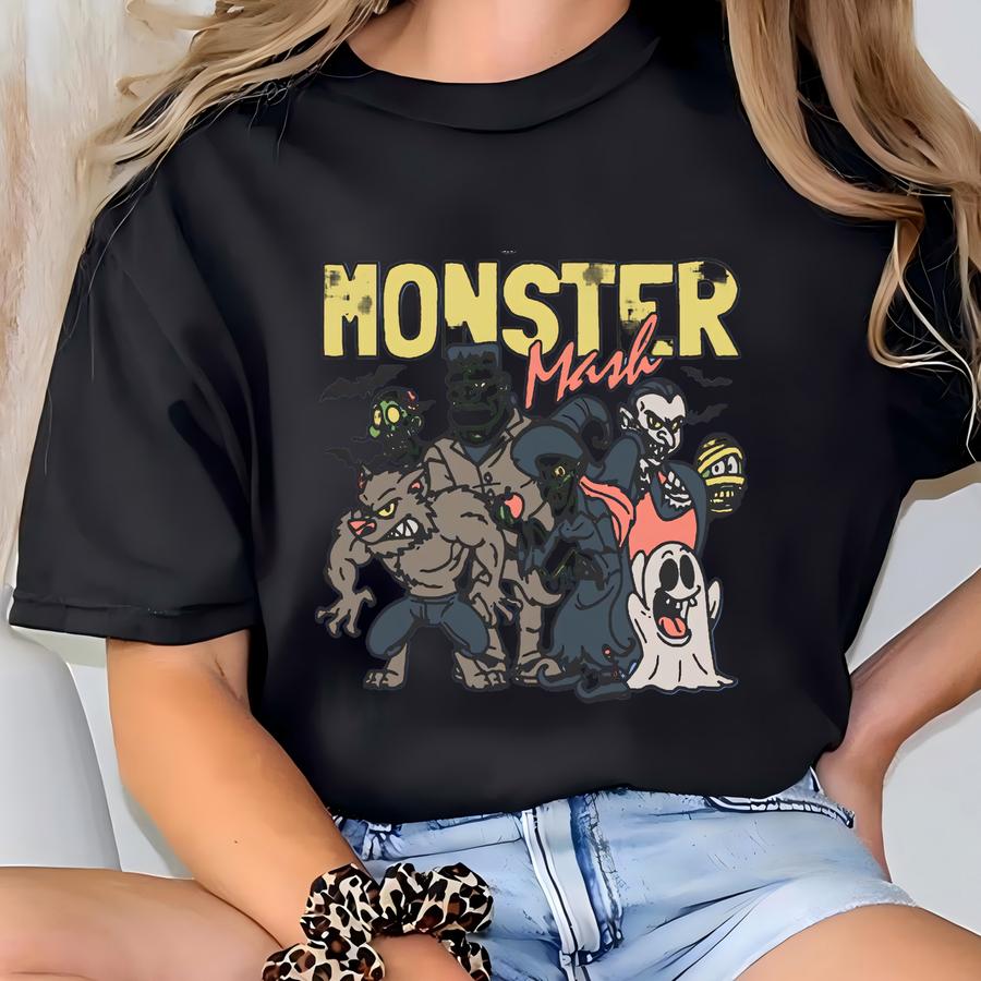 Monster Mash Sweatshirt Halloween Retro Sweatshirt Graveyard Smash Vintage Sweatshirt Spooky Season Crewneck Ghosts Monster Sweatshirt T-shirt