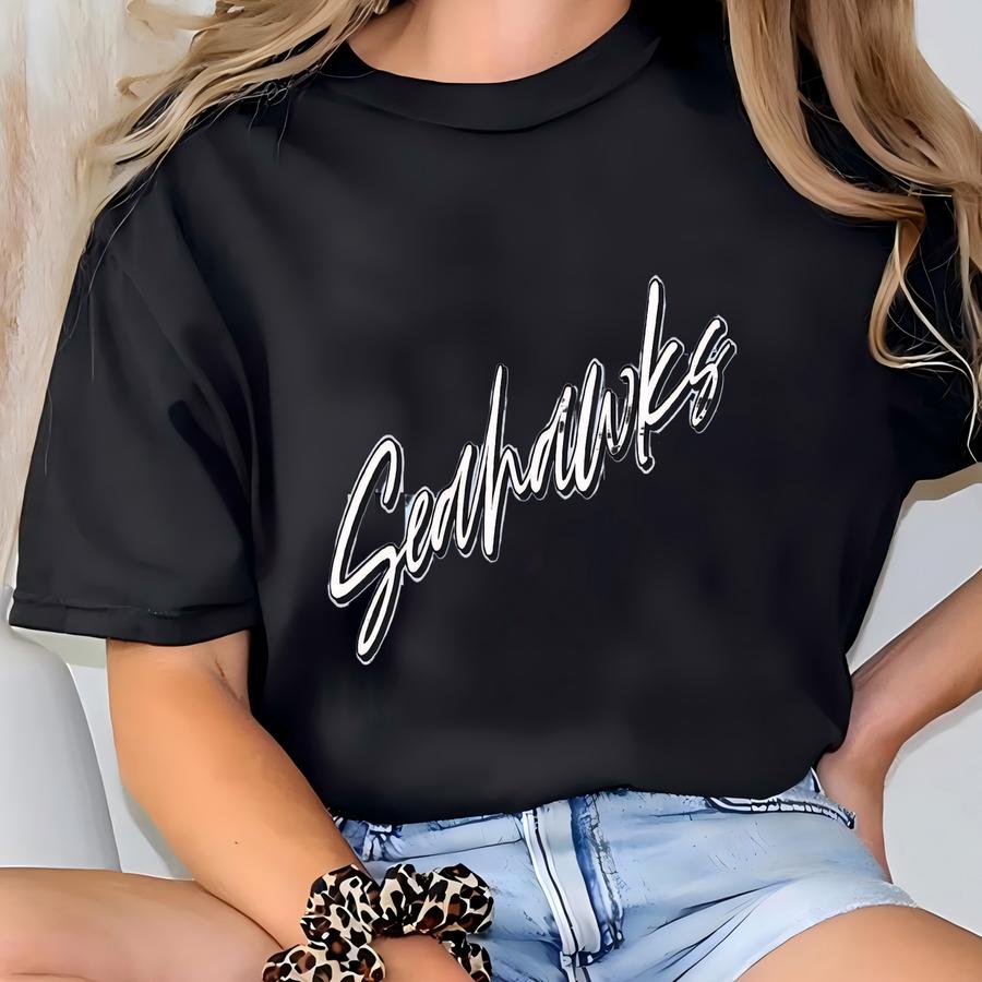 Seahawks Checkered Svg, Png, Dxf, Jpg, Eps, Retro Seahawks Sport Shirt Sublimation Design, Seahawks School Mascot  T-shirt