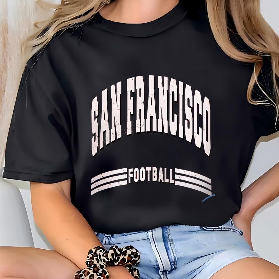 Vintage San Francisco Football Shirt, San Francisco Long Sve, ®, Football San Francisco Gift, Sf Football Fan, Women Men T-shirt