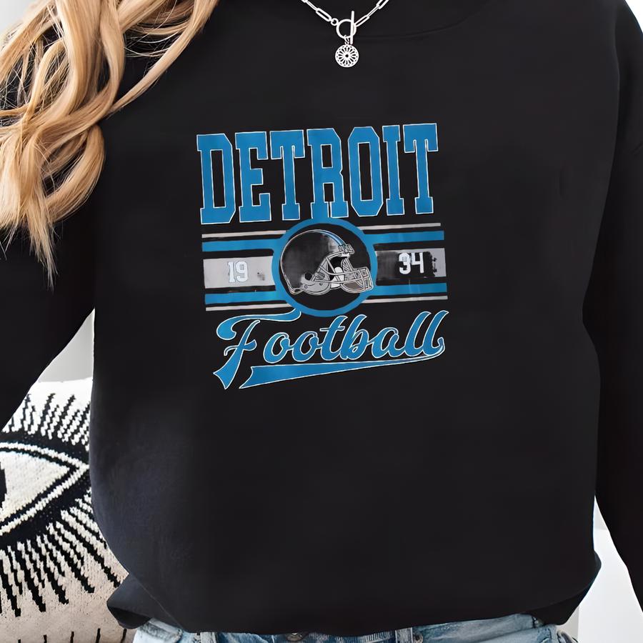 Detroit Football Vintage Style T-shirt, Detroit Football Tee, Detroit Football Shirt,detroit Sweater,sunday Football Fre18 Sweatshirt