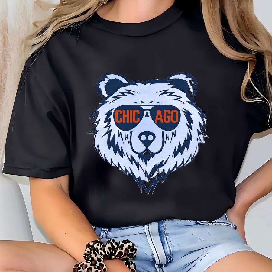 Youth Chicago Football Shirt, Bear Football Gameday Shirt, Chicago Football Kids Apparel, Chicago Sports Fan, Retro Bear Football Gift Idea T-shirt
