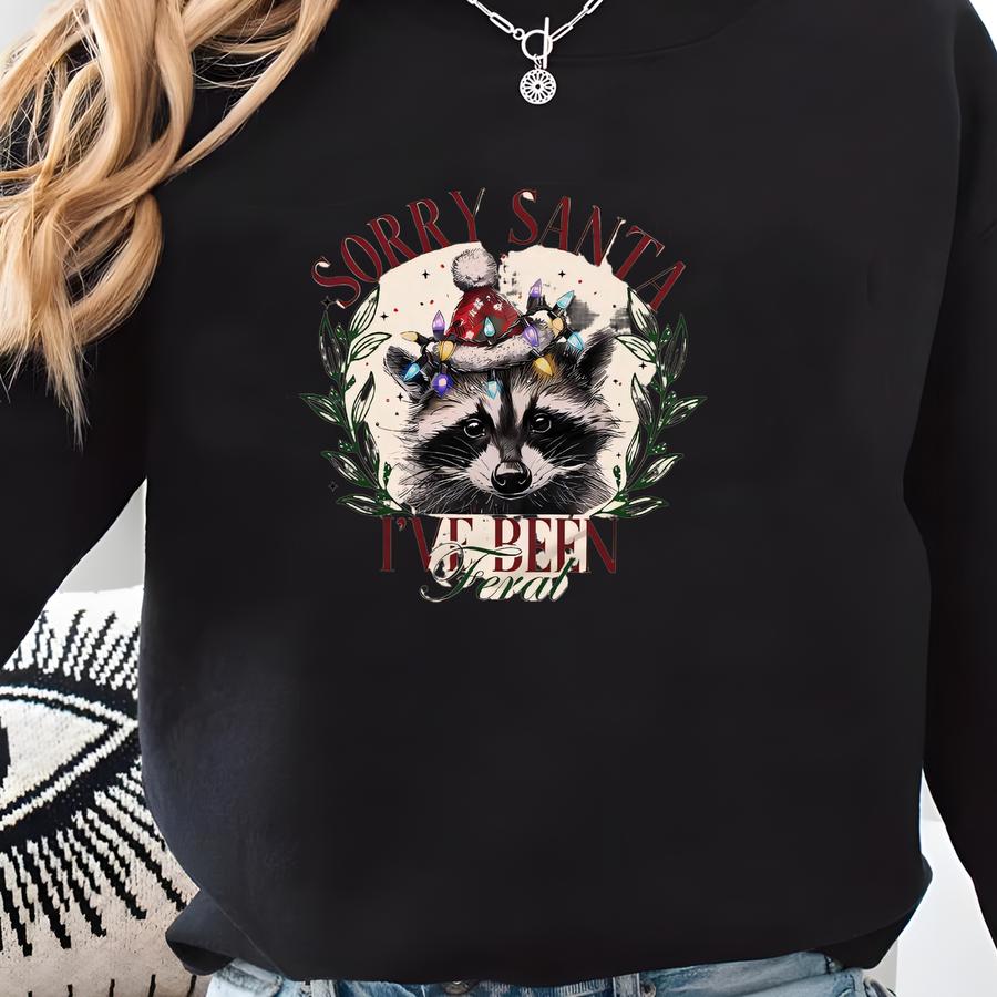 Sorry Santa I've Been Shirt, Christmas Season Raccoon Shirt, Christmas Shirt, Funny Raccoon Shirt, Sorry Santa Shirt,raccoon Tee Sweatshirt
