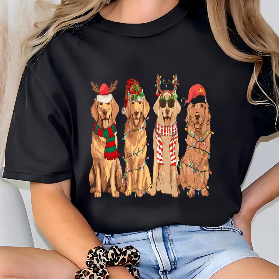 Golden Retriever Christmas Sweatshirt, Dog Christmas Shirt, Golden Retriever Mama Shirt, Gift For Dog Lover, Holiday Sweater, Funny Xmas Tee T-shirt