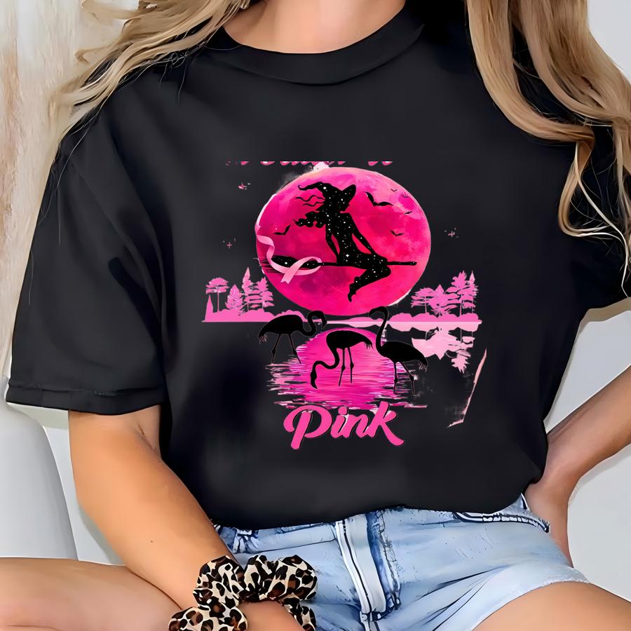 In October We Wear Pink Sweatshirt, Breast Cancer Awareness, Breast Cancer Halloween Shirts,pink Ribbon Halloween Shirt,cancer Support Gifts T-shirt