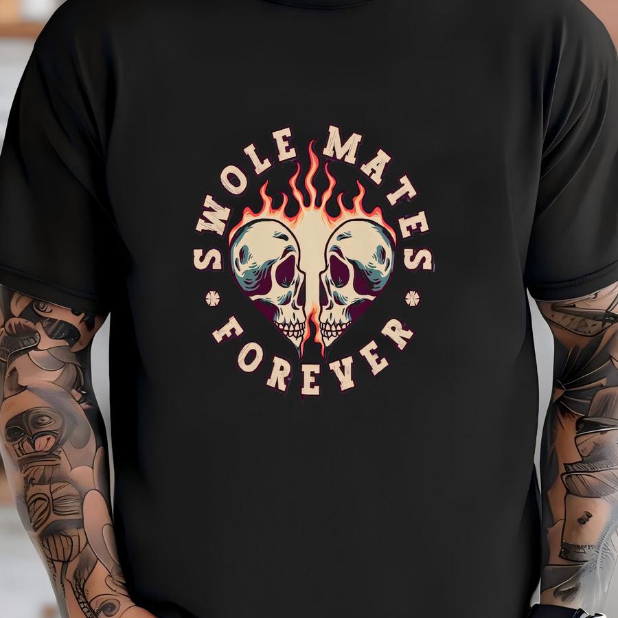 Swole Mates Forever Shirt, , Couples Gym Shirt, Gym Pump Cover, Weightlifting Shirt, Anniversary Gift For Gym Rat, Gym Clothes T-shirt
