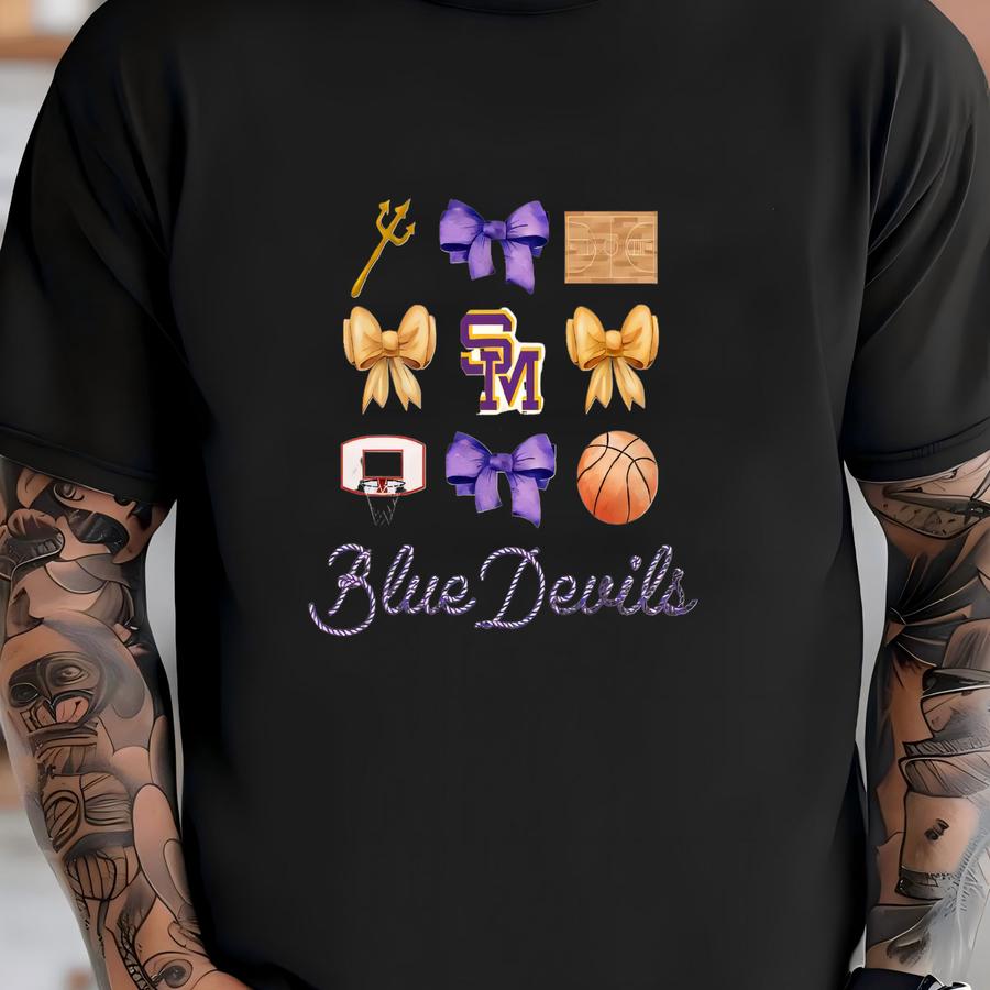 Coquette Basketball Bow Shirt, Custom Basketball Bow Shirt, Game Day Gift, School Spirit Tee, Basketball Team, Custom Basketball Shirt T-shirt