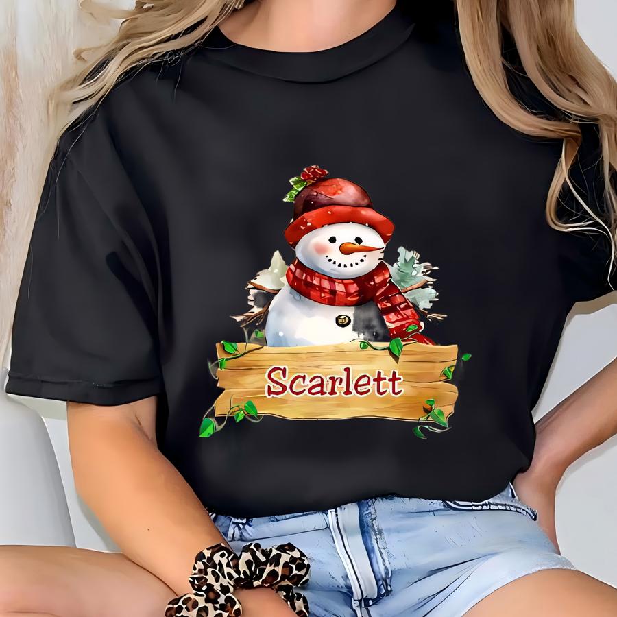 Custom Cute Money Holder Christmas Ornament 2024, Here’s A Few Bucks For Christmas, Snowman Money Holder, Bucks For Xmas, Gift For Kids T-shirt