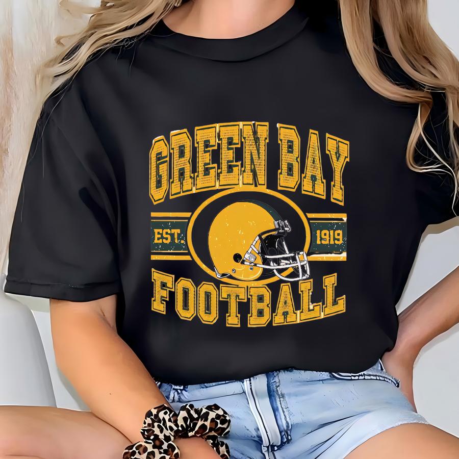 Green Bay Football Retro Style Sweatshirt, Green Bay Football Fan Shirts, Green Bay Shirt, Game Day Shirt, Football Crewneck Shirt T-shirt