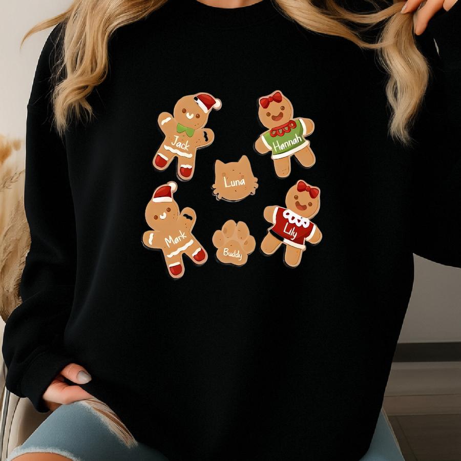 Personalized Gingerbread Family Ornament 2024, Cookie Family Christmas Ornament, Grandma Grandpa's Perfect Batch, Grandma Gift, Xmas Decor Sweatshirt