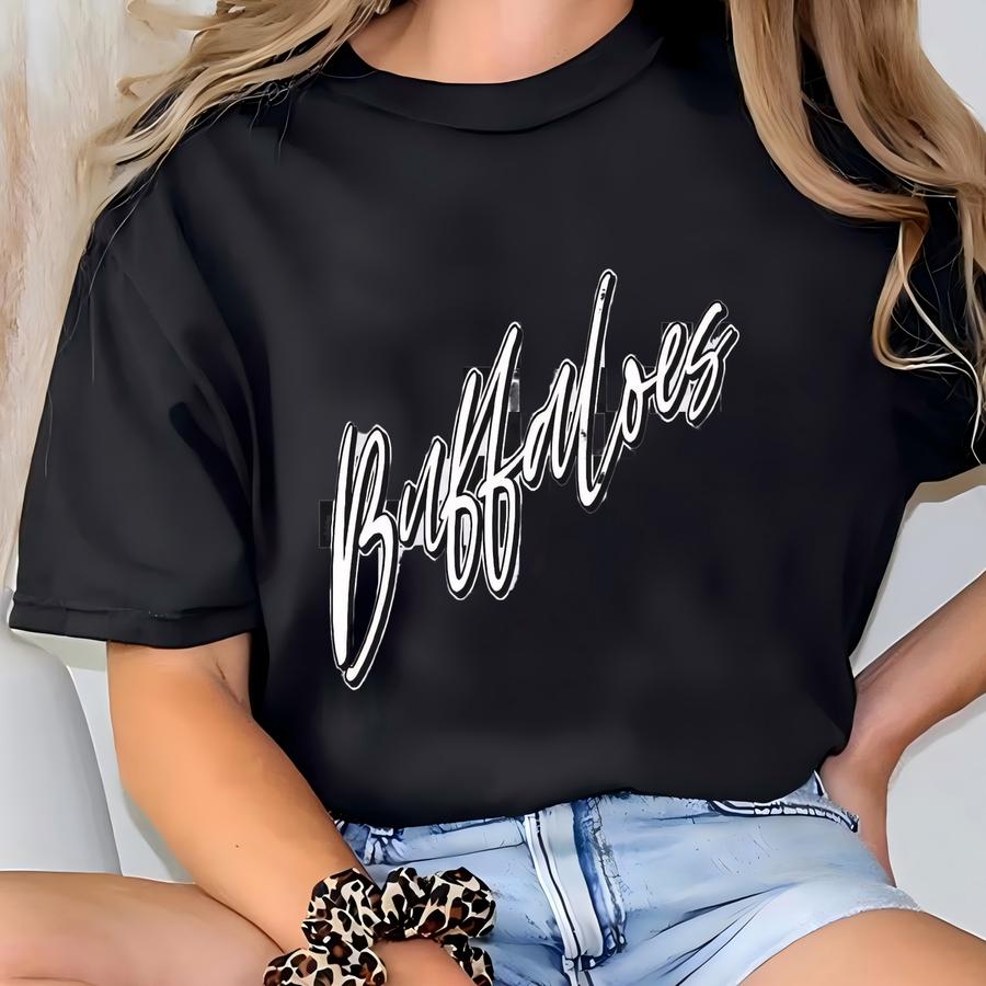 Buffaloes Checkered Svg, Png, Dxf, Jpg, Eps, Retro Buffaloes Sport Shirt Sublimation Design, Buffaloes School Mascot  T-shirt