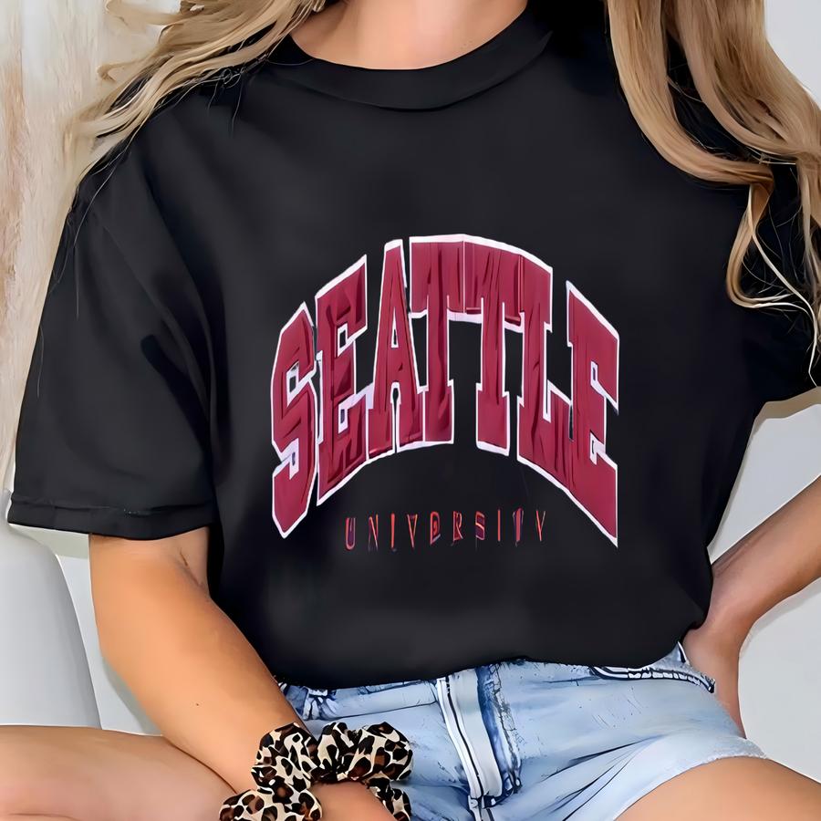 Vintage Seattle University Hoodie Sweater Pullover Jumper Long Sve Medium Size Dark Blue Colour T-shirt