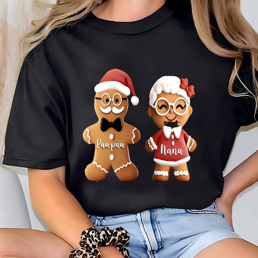 Custom Here’s A Few Bucks For Christmas, Gingerbread Family Money Holder, Bucks For Xmas, Gift For Grandpa, Grandma, Parent, Grandson, Kids T-shirt