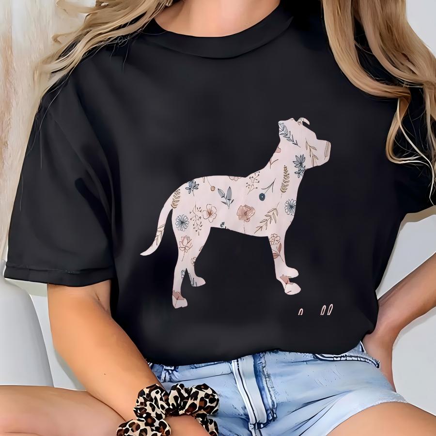 Pitbull Koszula Kwiatowy Bully Rasy Pies Miłośnik Prezent Amerykański Stafshire Terrier Pies Mama Tee Kwiatowy Pies Z Kapturem Kostium