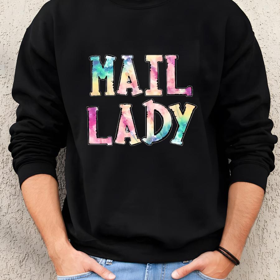 Personalized Mail Lady T Shirt, Postal Worker Shirt,mail Delivery Lady Christmas Gift, Mail Women Matching Gift, Post Office Carrier T Shirt Sweatshirt