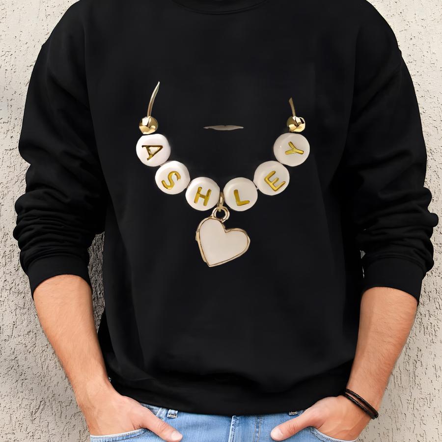 Tumbler Name Charm With Heart Personalized Cup Charm Tumbler Accessories Handle Charm Custom Water Bottle Name Tag  Sweatshirt