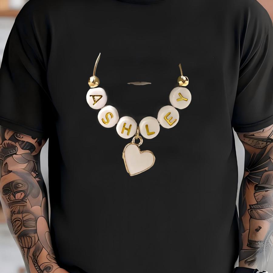 Tumbler Name Charm With Heart Personalized Cup Charm Tumbler Accessories Handle Charm Custom Water Bottle Name Tag  T-shirt