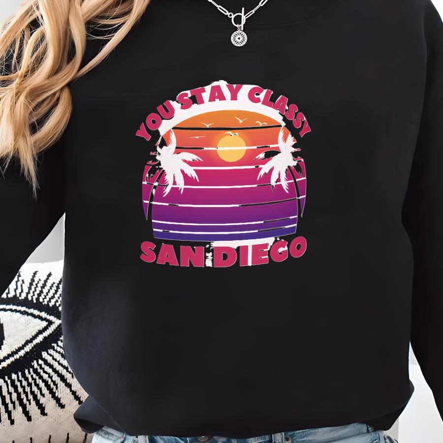 You Stay Classy San Diego Ron Burgundy Anchorman Mug Sweatshirt