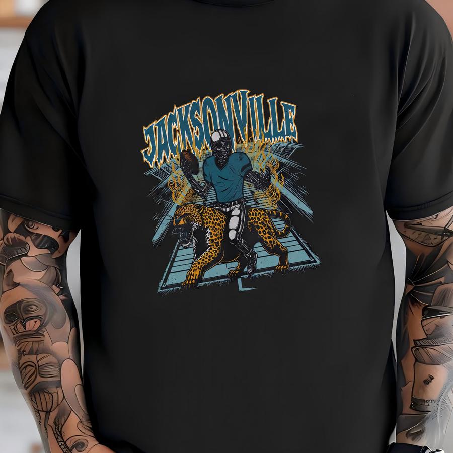 Jacksonville Football Sweatshirt - Graphic Crewnecks - Skeleton - Gift Shirt - Bootleg Shirt - Vintage - Football Crewnecks - Jaguars T-shirt