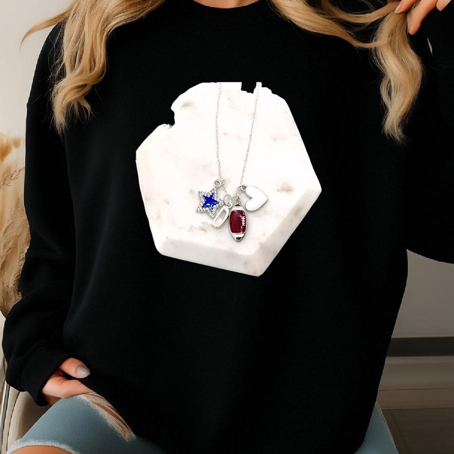 Cowboys Charm Necklace Football  Sweatshirt