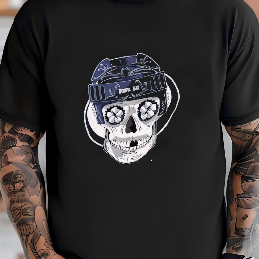 Tampa Bay Lightning Hockey Sugar Skull Shirt T-shirt