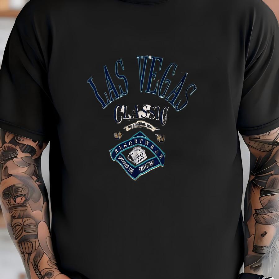 Vintage 90s Las Vegas Iou Style Striped Shirt - Sz L - T-shirt