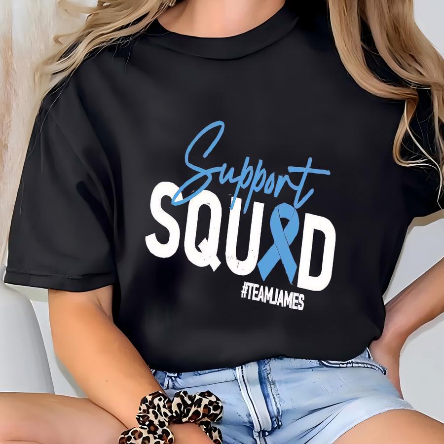 Prostate Cancer Awareness Team Name Shirt, Custom Support Blue Ribbon Hoodie, Prostate Cancer Awareness Dad Husband Survivor Tee Tee T-shirt