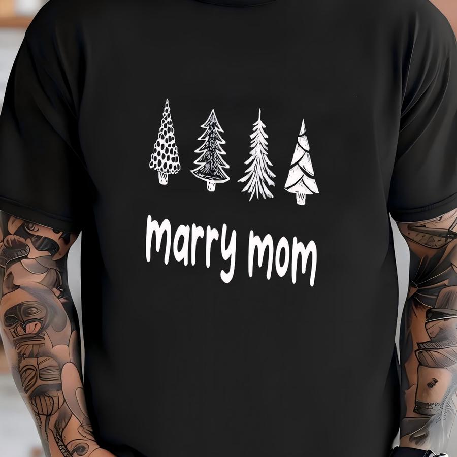 Merry Mom Merry Dad, Matching Couple, Christmas Party, Family Matching, Christmas Mama, Christmas Shirt, Christmas Gift, Merry And Bright T-shirt