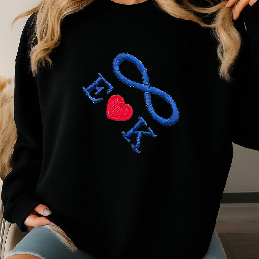 Custom Initial Heart Couple Hoodies, Roman Numeral Hoodie Sweatshirt, Anniversary, Valentines Day, Christmas Gift Sweatshirt