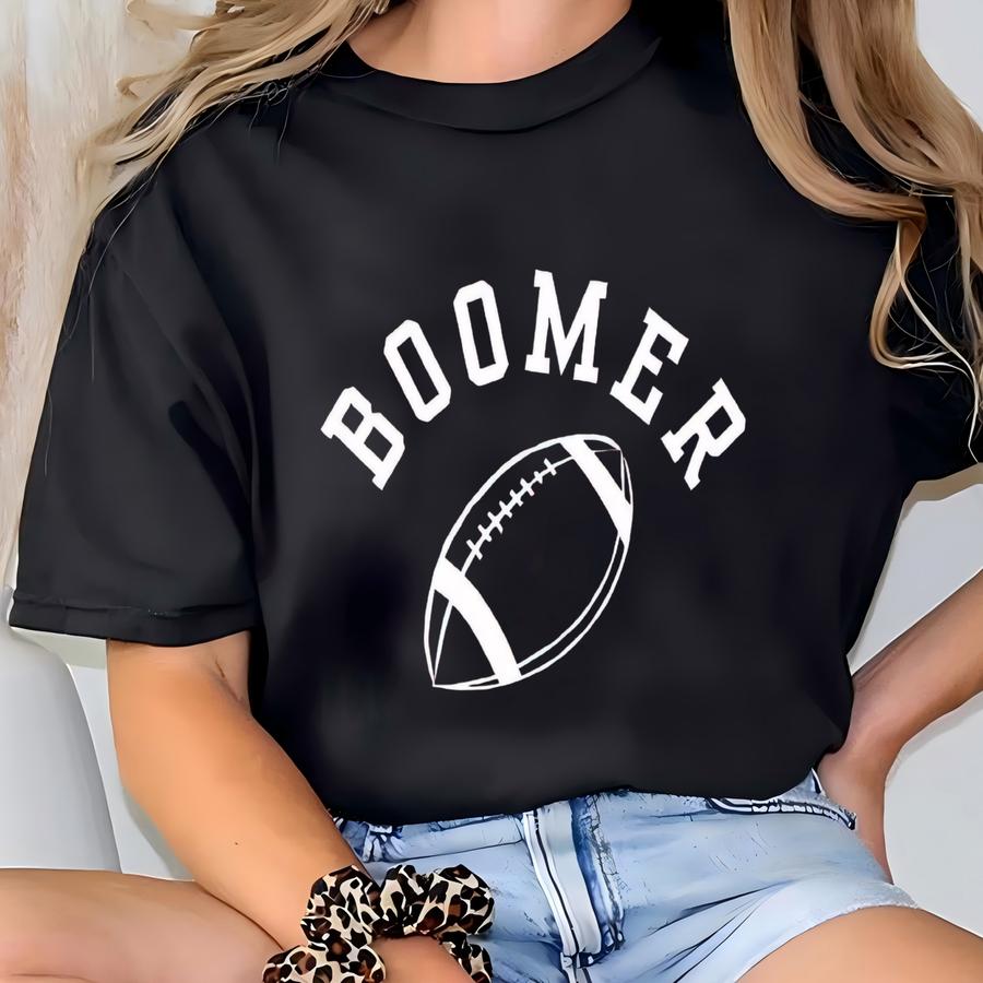 Boomer Tshirt, Unisex Fit, Men, Women, , Minimal, Football, Crimson, Simple T-shirt
