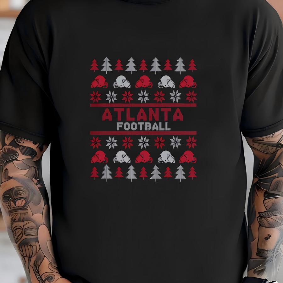 Atlanta Football Ugly Pattern Christmas Unisex Sweatshirt, Atlanta Football Team Hoodie, Football Retro 90s Shirt, Christmas Gifts, For Her T-shirt
