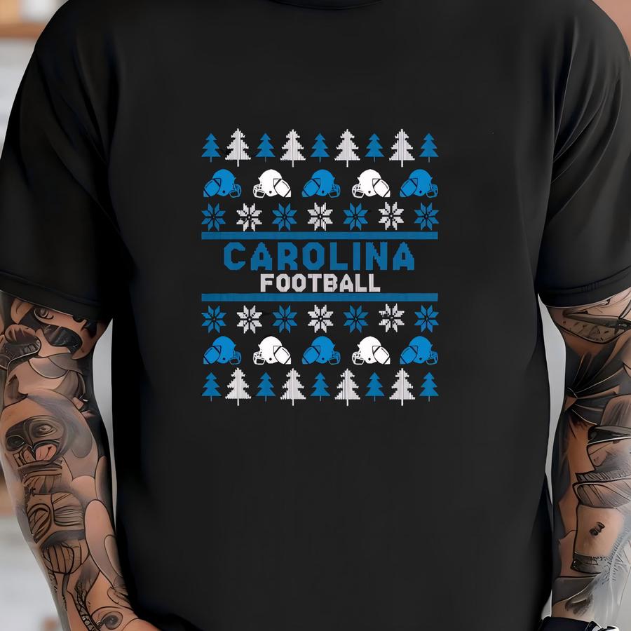 Vintage Carolina Football Ugly Pattern Christmas Unisex Sweatshirt, Carolina Football Team Hoodie, Football Retro Shirt, Christmas Gifts T-shirt