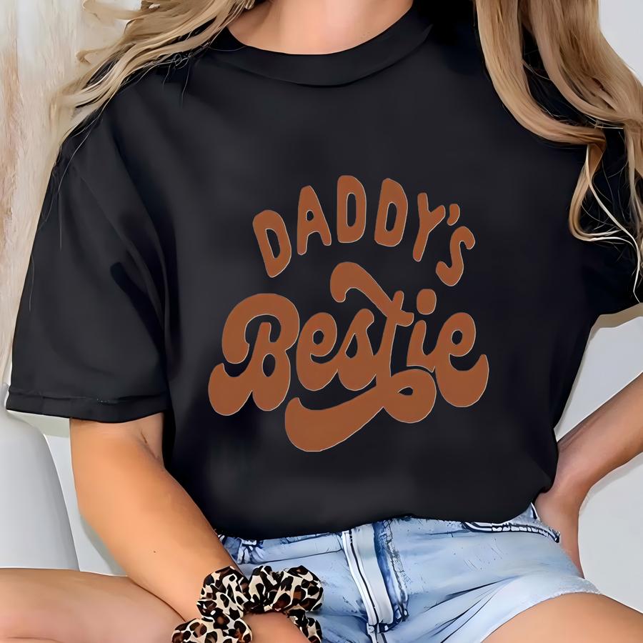 Daddy's Bestie Baby ®, Daddy's Bestie Baby Bodysuit, Retro Baby Tee, Father's Day Gift, Gift For Dad, Natural ®, Infant, Newborn T-shirt