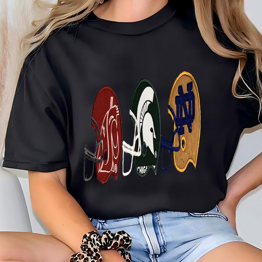 Triplets At Three Colleges? Three In The Family With Different Team Allegiances? We Have The Saturday Football Tee For You! Custom Wording T-shirt