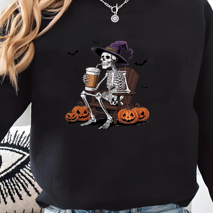 Skeleton Pumpkin Halloween Shirt, Coffee Lover Skeleton Gift T Shirt, Cute Halloween Party Tshirt, Fall Coffee Latte Tee,ghost Spooky Season Sweatshirt Skeleton Pumpkin Halloween Shirt, Coffee Lover Skeleton Gift T Shirt, Cute Halloween Party Tshirt, Fall Coffee Latte Tee,ghost Spooky Season Sweatshirt