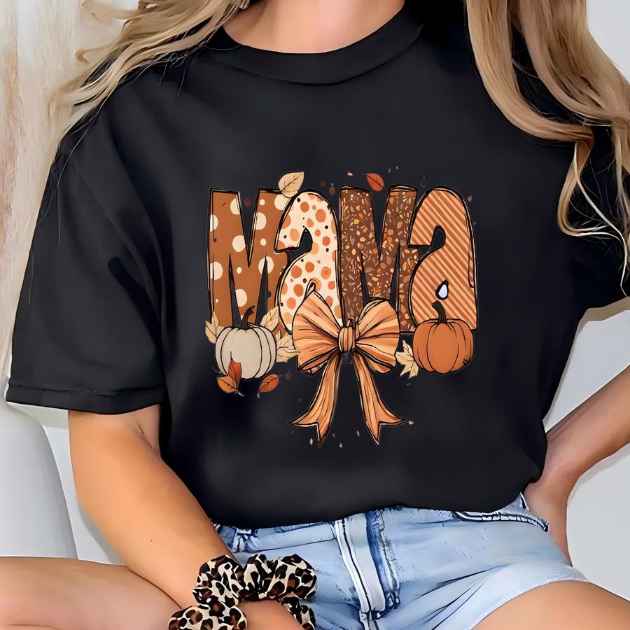 Fall Mama Sweatshirt, Pumpkin Coquette Autumn Vibes T-shirt