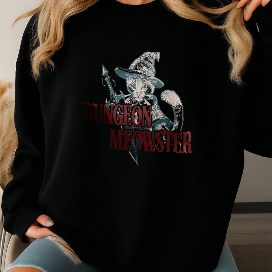 Dungeons And Dragons Cat Shirt | Dungeon Meowster Tee | Funny Kitten Dd T-shirt Sweatshirt