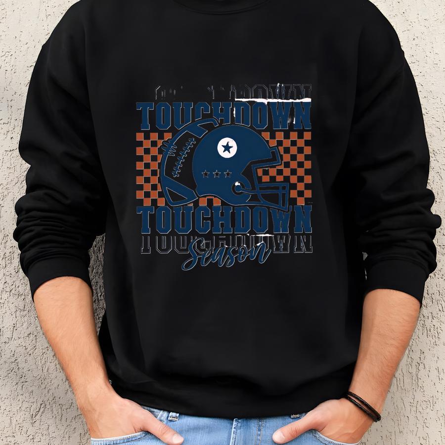 Touchdown Season Football Graphic T-shirt: Game Day Apparel Sweatshirt Touchdown Season Football Graphic T-shirt: Game Day Apparel Sweatshirt