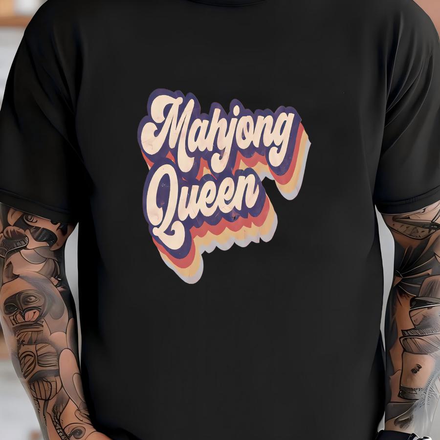 Mahjong Queen Shirt / Tank/ Hoodie, Mah Jong Shirt For Her, Funny Mahjong Tshirt, Mahjong Player Gift, Mahjong Lover Hoodie, Game Night Tee T-shirt